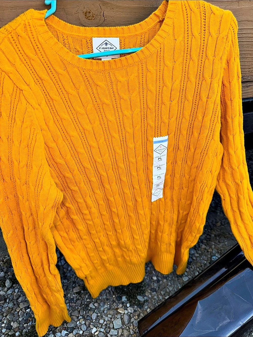 St. John's Bay Cable Knit Long Sleeve Sweater Orange Long Sleeve Size pL nwt15